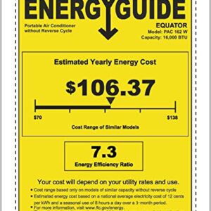 Equator 16000 BTU 2 Hose Indoor Portable 4-in-1 AC/Purifier/Dehumidifier/Heater