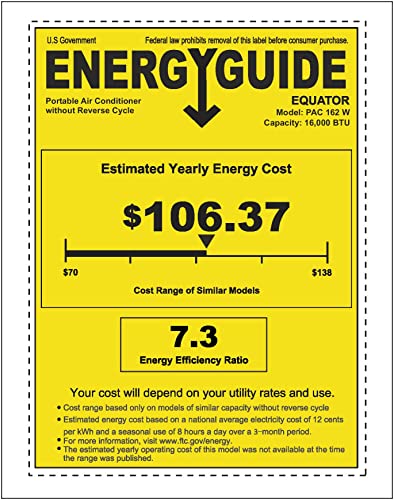 Equator 16000 BTU 2 Hose Indoor Portable 4-in-1 AC/Purifier/Dehumidifier/Heater