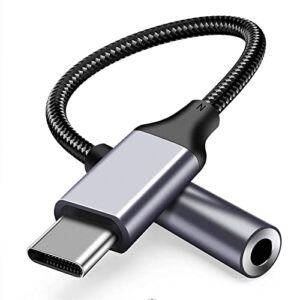usb c to 3.5mm headphone adapter for samsung s23 s22 ultra s21 s20 fe galaxy a53 5g, dac chip usb c audio adapter usb type c to aux dongle converter for oneplus 10 pro 9 8t pixel 7 6a 5 ipad pro grey
