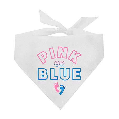 Pink Or Blue Baby Announcement/Gender Reveal Dog Bandana (White, OS 825)