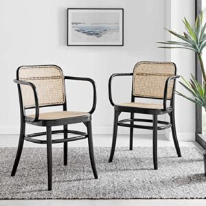 modway winona dining room tables and chairs, black