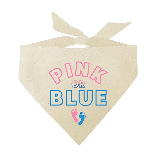 Pink Or Blue Baby Announcement/Gender Reveal Dog Bandana (Natural, OS 825)