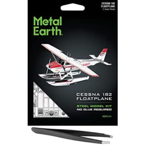 metal earth fascinations cessna 182 floatplane 3d metal model kit bundle with tweezers