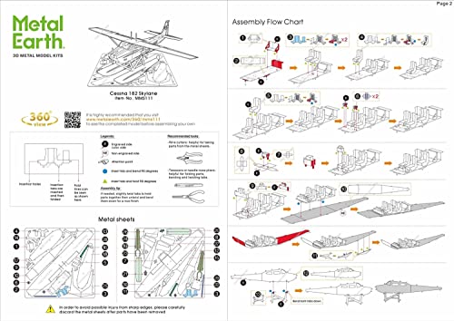 Metal Earth Fascinations Cessna 182 Floatplane 3D Metal Model Kit Bundle with Tweezers