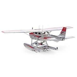 Metal Earth Fascinations Cessna 182 Floatplane 3D Metal Model Kit Bundle with Tweezers