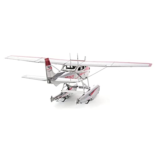 Metal Earth Fascinations Cessna 182 Floatplane 3D Metal Model Kit Bundle with Tweezers