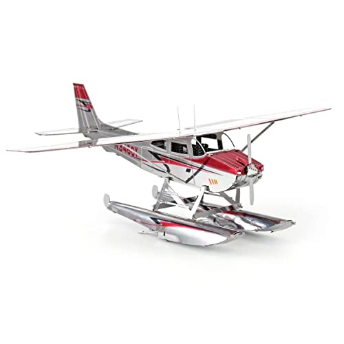 Metal Earth Fascinations Cessna 182 Floatplane 3D Metal Model Kit Bundle with Tweezers