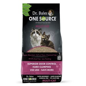 spot by ethical products – dr bales one source 100% natural cat litter from yuca root/cassava - dust free odor controlling premium clumping cat litter 17.6 lbs - large (34004)