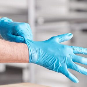 LW Concept Blue Vinyl Exam Gloves for Medical/Food Safe/Cleaning/Handling Use Multipurpose Latex & Powder Free, 4.5 mil (LW4002, Medium)