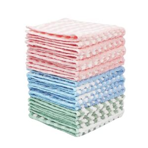 Skycase Kitchen Dish Cloths, 10 Pack Ultra Soft Microfiber Absorbent Dish Towels Quick Drying Dishcloth Cleaning Cloth for Use in Kitchens, Bathroom, Restaurants and More (10x10 inch)