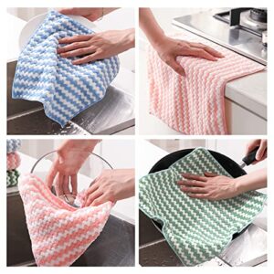 Skycase Kitchen Dish Cloths, 10 Pack Ultra Soft Microfiber Absorbent Dish Towels Quick Drying Dishcloth Cleaning Cloth for Use in Kitchens, Bathroom, Restaurants and More (10x10 inch)