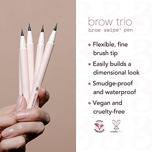 The Brow Trio™ (Trio Beauty) Brow Swipe™ Pen | Eyebrow Pen That Creates Natural Looking Hair Strokes | Fully Waterproof and Smudge-proof Eyebrow Microblading Pen | Microblade Eyebrow Pen | Taupe