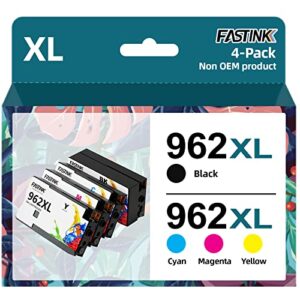 compatible 962xl ink cartridges combo pack | high yield | with upgraded chips | replacement for hp officejet pro 9015e 9025e 9018e 9018 9010 9025 9015 9020 printer ink,4 pack