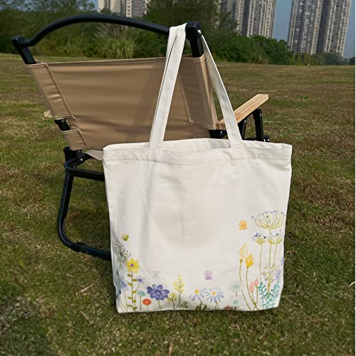 Lioying Canvas Tote Bag for Women, Reusable Grocery Bags Cute Tote Shoulder Bag Personalized Gifts with Zipper for Women Girl