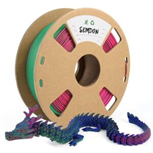 semdon 1.75mm pla bundle 1kg silk multicolor coextrusion tricolor spool, 3d printer filament dimensional accuracy of +/- 0.02mm and fit most fdm 3d printer (matte red-blue-green)