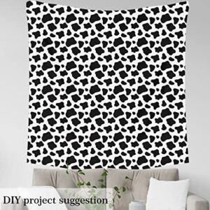 Cow Print Fabric by The Yard,Farmhouse Animal Skin Fabric for Upholstery and Home DIY Projects,Classic Milk Cow Decor Black and White Fabric,1 Yard