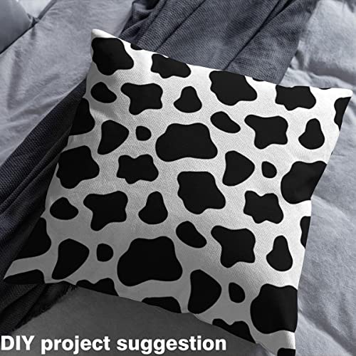 Cow Print Fabric by The Yard,Farmhouse Animal Skin Fabric for Upholstery and Home DIY Projects,Classic Milk Cow Decor Black and White Fabric,1 Yard