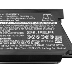 Cameron Sino Battery for LG HomBot R66803VMNP, HomBot VCARPETX, HomBot VHOMBOT1, HomBot VHOMBOT3, HomBot VPARQUET, HomBot VR1010GR, HomBot VR1012BS