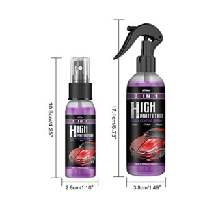 XMZWD Rayhong 3 in 1 Paint Protection Quick and Effective Detail Durable Car Interior Plastic Cleaning Refurbish Scratch Repair Nano Coating Spray Automatic Hand Paint Clear Gloss (100ml)