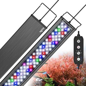 seaoura 24/7 mode led aquarium light for plants-full spectrum fish tank light with timer, auto on/off, 7 colors, adjustable brightness, 3 modes for freshwater tank (42w for 48-54 inch tank)