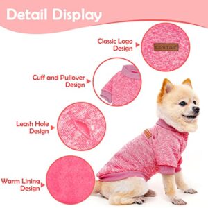 KOOLTAIL Dog Sweater Winter Clothes 4 Pack - 4 Colors Soft and Warm Suitable for Tiny Small Medium Dogs Puppy Pet Fall Sweaters Fashionable