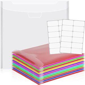 12 pcs 12 x 12 paper storage organizer scrapbook paper holder clear loading files plastic paper holder with 2 sheets clear pvc customizable tabs for scrapbook paper, vinyl paper, photos