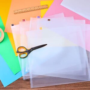 12 Pcs 12 x 12 Paper Storage Organizer Scrapbook Paper Holder Clear Loading Files Plastic Paper Holder with 2 Sheets Clear PVC Customizable Tabs for Scrapbook Paper, Vinyl Paper, Photos