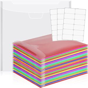 24 pcs 12 x 12 paper storage organizer scrapbook paper holder clear loading files plastic paper holder with 3 sheets clear pvc customizable tabs for scrapbook paper, vinyl paper, photos