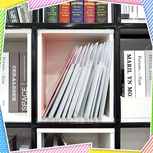 24 Pcs 12 x 12 Paper Storage Organizer Scrapbook Paper Holder Clear Loading Files Plastic Paper Holder with 3 Sheets Clear PVC Customizable Tabs for Scrapbook Paper, Vinyl Paper, Photos