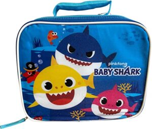 fast forward baby shark insulated lunch bag (blue)