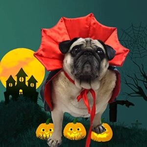 Dog Cape Costume - Pet Halloween Costumes Cat Vampire Cloak, Dog Witch Clothes for Small Medium Dogs Cats Puppy, Funny Dog Cosplay Dress Wizard Outfit, Dog Mantle Apparel for Halloween Party