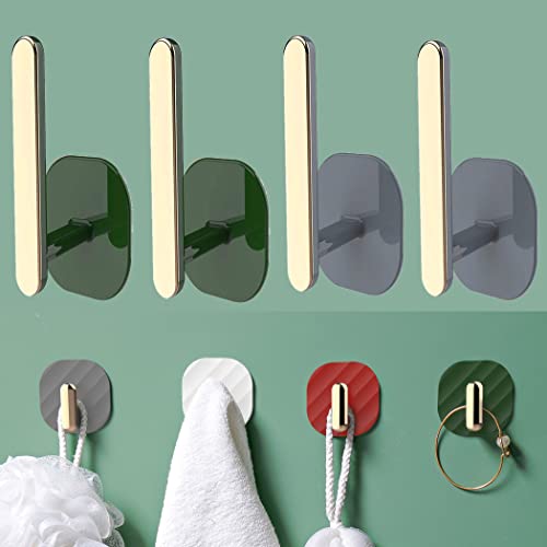 Jearytop Large Multi-Function Hook Utility Paper Towel Holder Wall Mount Adhesive Utility Hooks Seamless Kitchen Bathroom Organizer Hook for Hanging Coat Key Shoes Towels ups Hook Paper Holder 8pcs