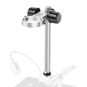 10 Inch Digital Microscope Stand OBR01, Universal Adjustable Base Stand Holder Desktop Support Bracket for Max 1.38" Diameter, Opqpq Aluminum Alloy Microscope Magnifier Loupe Bracket