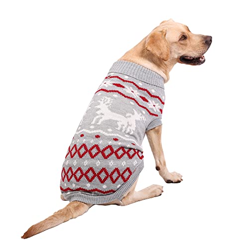 ZIFEIPET Dog Sweater Classic Christmas Sweater Turtleneck Warm Knitwear Pet Winter Clothes for Large Dogs