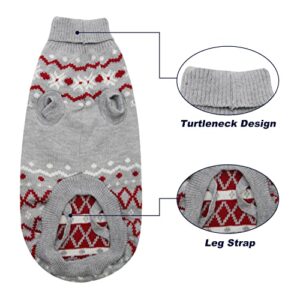 ZIFEIPET Dog Sweater Classic Christmas Sweater Turtleneck Warm Knitwear Pet Winter Clothes for Large Dogs