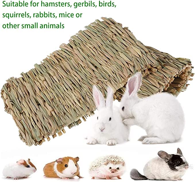 QHZAHNG Bunny Grass House,Natural Handmade Edible Foldable Comfortable Grass nest for Rabbits，Bunny, Guinea Pig, Little Animals, Play Paradise Grass Nest。 (B)