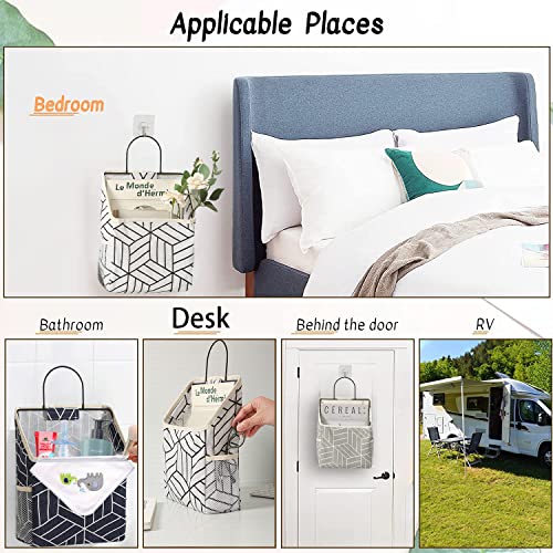 3Pack Wall Hanging Storage Bag Waterproof Over The Door Closet Organizer Hanging Pocket Linen Cotton Organizer Box Containers for Home,Dormitory，Bedroom, Bathroom (3 Pack)