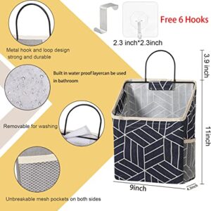 3Pack Wall Hanging Storage Bag Waterproof Over The Door Closet Organizer Hanging Pocket Linen Cotton Organizer Box Containers for Home,Dormitory，Bedroom, Bathroom (3 Pack)