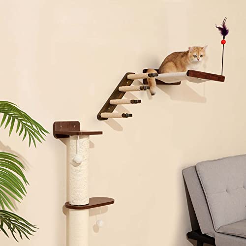 tamfom Cat Hammock Wall Mounted, Cat Shelves and Perches for Wall, Cat Wall Furniture for Indoor Cats, Quality Cat Furniture for Sleeping, Playing, Climbing and Lounging, Cat Wall Bed