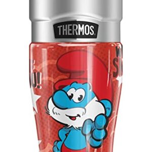 THERMOS The Smurfs OFFICIAL Papa Smurf We Smurf You STAINLESS KING Stainless Steel Travel Tumbler, Vacuum insulated & Double Wall, 16oz