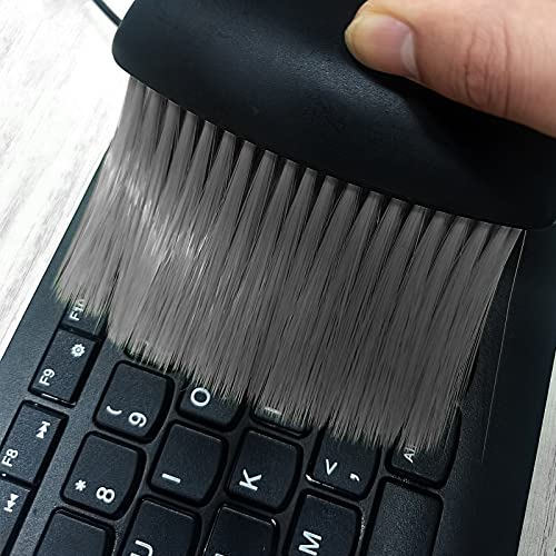 Ajxn Auto Interior Dust Brush, Car Cleaning Brushes Duster, Soft Bristles Detailing Brush Dusting Tool for Automotive Dashboard, Air Conditioner Vents, Leather, Computer,Scratch Free (Black)