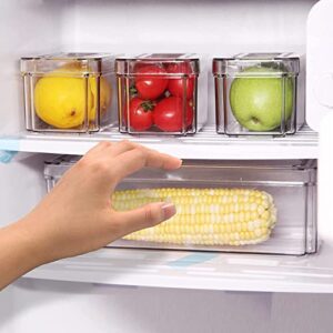 Ellennice 7 Pack Fridge Organizers-Stackable Refrigerator Organizer,Clear Plastic Storage Bins, BPA-Free Fridge Organizers and Storage Clear for Food, Drinks, Fruits, Vegetable Storage