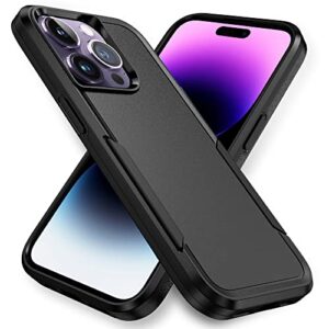 hsefo designed for iphone 14 pro max case, heavy duty protection shockproof dropproof dustproof anti-scratch cover protective phone case for iphone 14 pro max -black