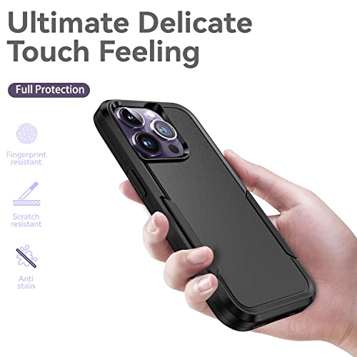 Hsefo Designed for iPhone 14 Pro Max Case, Heavy Duty Protection Shockproof Dropproof Dustproof Anti-Scratch Cover Protective Phone Case for iPhone 14 Pro Max -Black