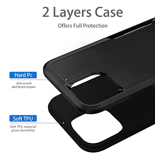 Hsefo Designed for iPhone 14 Pro Max Case, Heavy Duty Protection Shockproof Dropproof Dustproof Anti-Scratch Cover Protective Phone Case for iPhone 14 Pro Max -Black