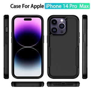 Hsefo Designed for iPhone 14 Pro Max Case, Heavy Duty Protection Shockproof Dropproof Dustproof Anti-Scratch Cover Protective Phone Case for iPhone 14 Pro Max -Black