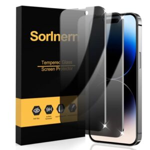 sorlnern [2 pack] iphone 14 pro max privacy screen protector for iphone 14 pro max anti-spy tempered glass film [full coverage], 9h hardness anti-scratch private screen accessories [6.7”] 2022