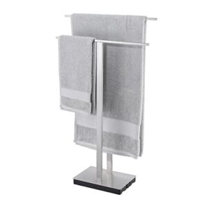 kes towel rack bathroom hand towel holder 2-tier, towel rack for bathroom floor, sus304 stainless steel brushed finish, bth221-2