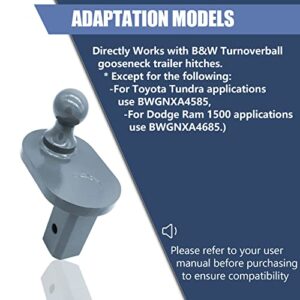 GNXA4085, 4" Offset Ball Compatible with B&W Turnoverball Gooseneck Trailer Hitches, Heavy Duty Gooseneck Hitch Ball Extender | 20000 lbs GTW/ 5000 lbs VTW, 2-5/16 Inch Diameter Ball