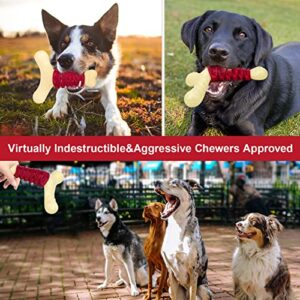 Apetpup Durable Dog Chew Toy for Aggressive Chewers, Indestructible Dog Toys, Nylon Dog Chew Toys for Small Medium Large Dogs, Vertebrae Shape Toys, Bacon Flavor